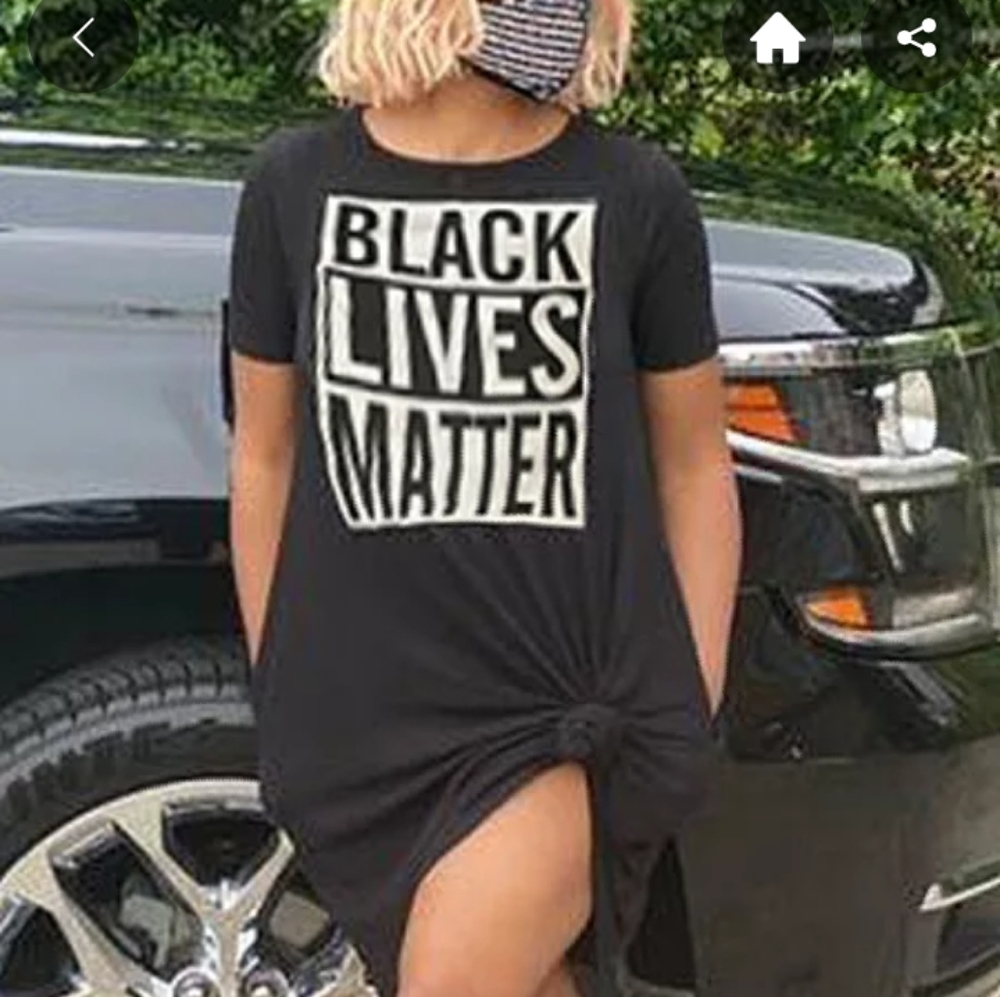 BLACK LIVES MATTER GRAPHIC OVERSIZED TEE DRESS